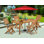 Ensemble de table de jardin 5 pièces pour patio comprenant une table de salle à manger d'extérieur rectangulaire en bois d'acacia et 4 chaises d'appoint pliantes, 36 po x 66 po, huile naturelle