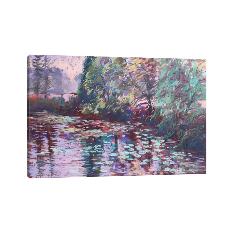 Water Lilies In The Fall by Sharon Sunday - Gallery-Wrapped Canvas Giclée on Canvas, No Frame, 20.32 cm H x 30.48 cm W