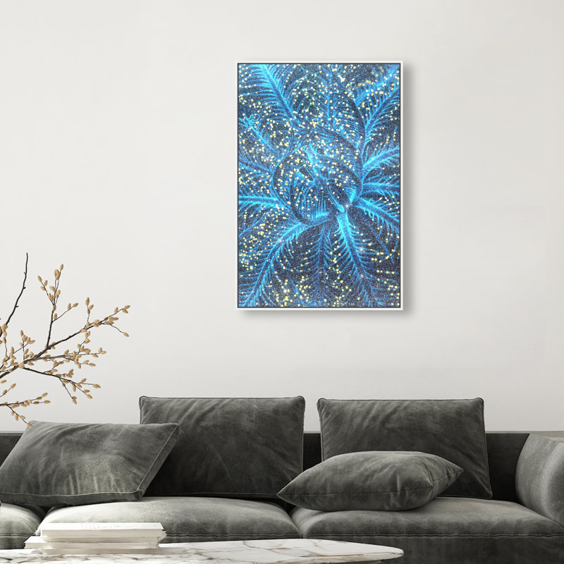 Neon Bloom Print by Oliver Gal, 55"H x 37"W, White Floater Frame