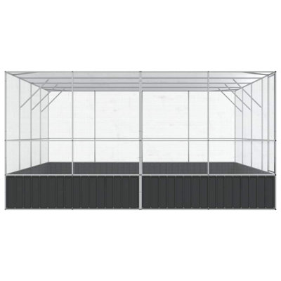 Aviary Silver Galvanized Steel Large Durable Outdoor Bird Aviary Cage