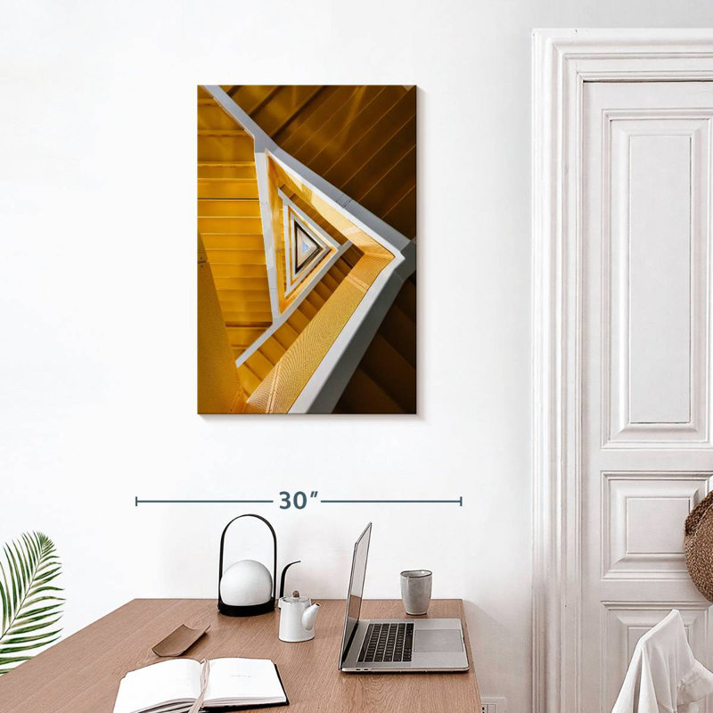 Lilie Yellow Triangular Staircase, 30" H x 20" W