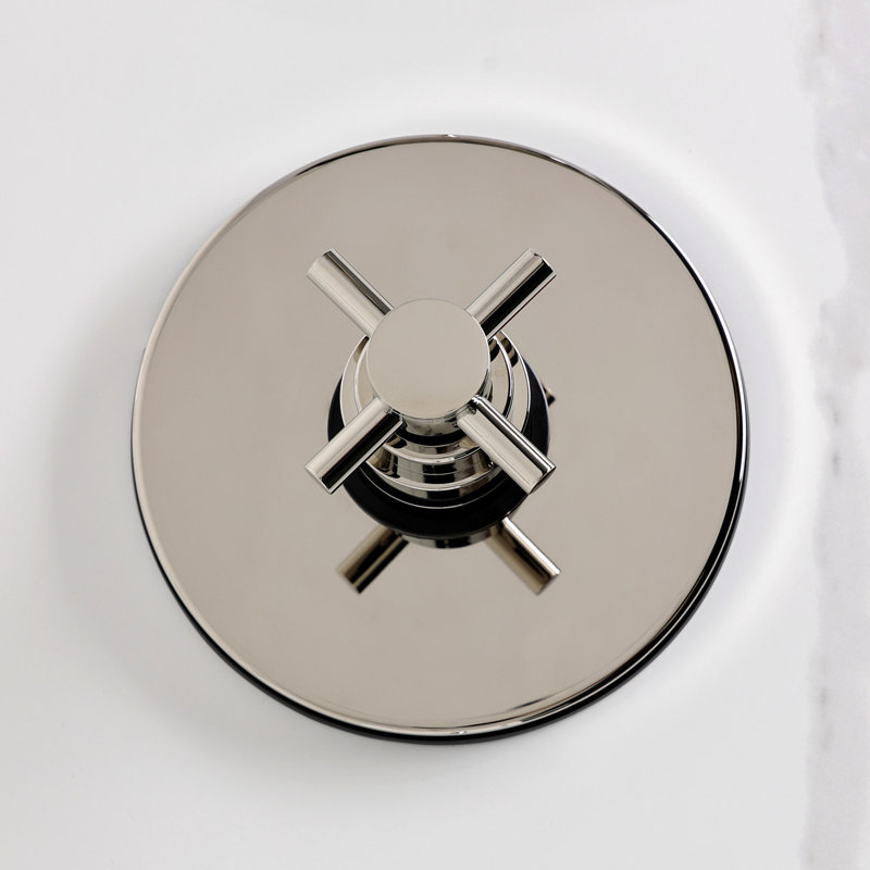 Robinet de baignoire et douche à pression équilibrée à poignée simple Kingston Brass Concord, Nickel poli