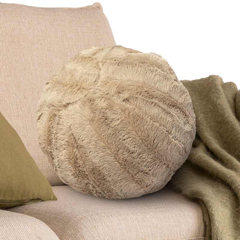 Housse et insert de coussin de sol en fausse fourrure, Sable