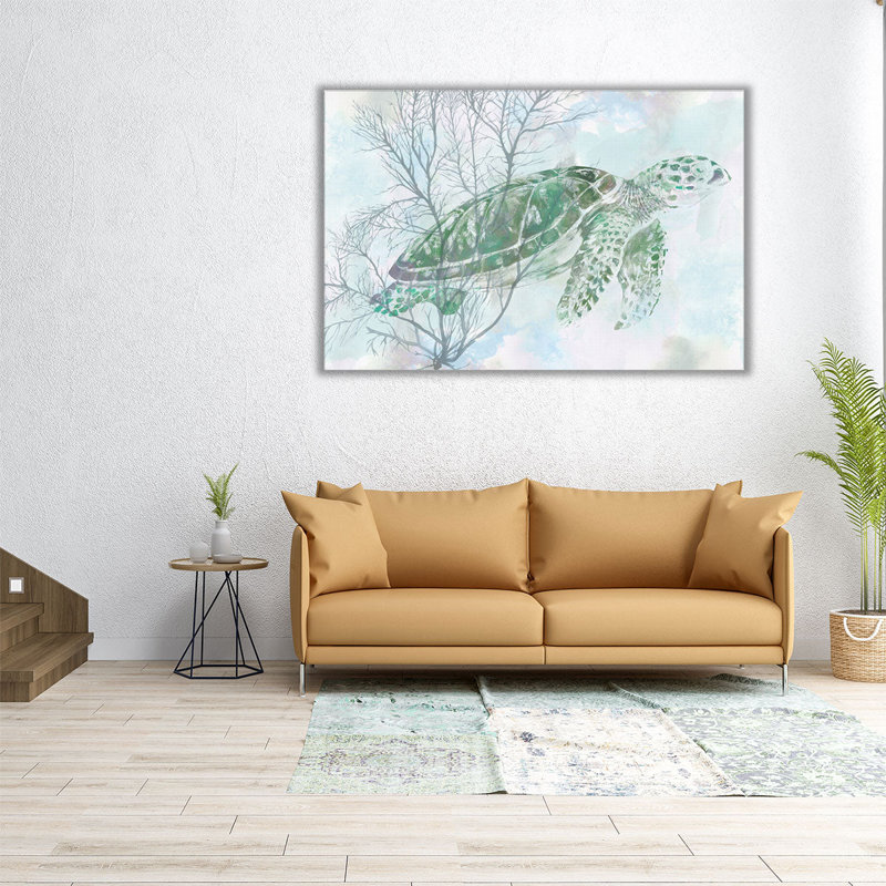 «Watercolor Sea Turtle I», reproduction d'art sur toile, H 20 po x l 30 po