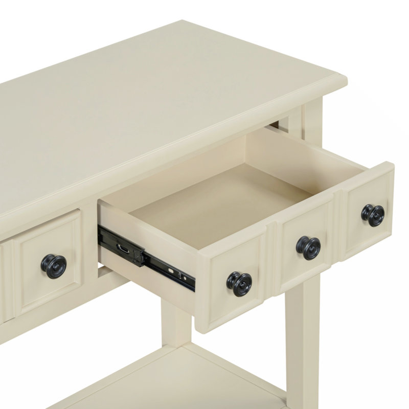 Calila 38.2'' Console Table Entryway Table with 2 Drawers for Entryways, Living Rooms, and Hallways, Light Tan