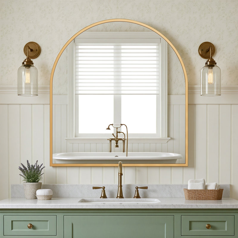Metal Flat Mirror, Gold