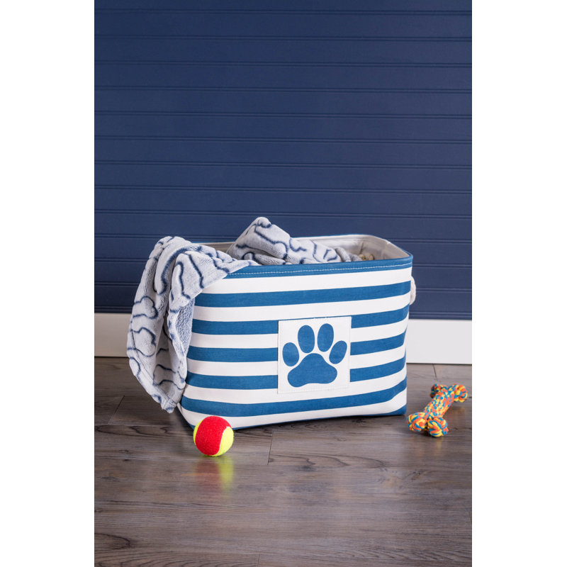 Tucker Murphy Pet™ Cambridgeshire Fabric Decorative Bin, 15" H x 12" W x 17.5" D, Navy