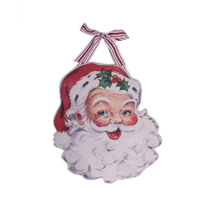 MDF Vintage Santa Door Hanger - Charming Wall Sign Panels for Christmas Decor, Multicolor Wooden Wall Signs Perfect for Indoor Use, Ideal for Gift Giving and Hostess Gifts This Holiday Season!