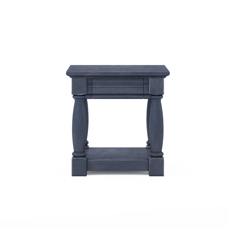 Table de bout en bois massif avec rangement Alcove