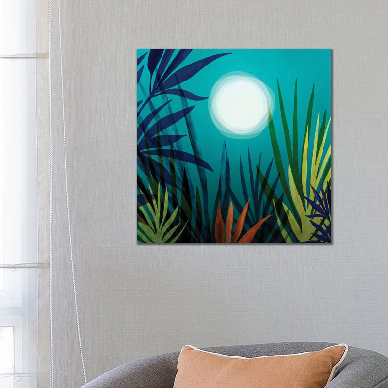 Midnight In The Jungle - Wrapped Canvas Painting, 66.04 cm H x 66.04 cm W x 3.175 cm D