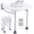 Folding PE Shower Seat, 14.8'' Unfolded, Wall Mounted Fold Up Shower Bench with 500 lbs Load Capacity, Space Saving Fold Down Shower Chair for Seniors Children Adults