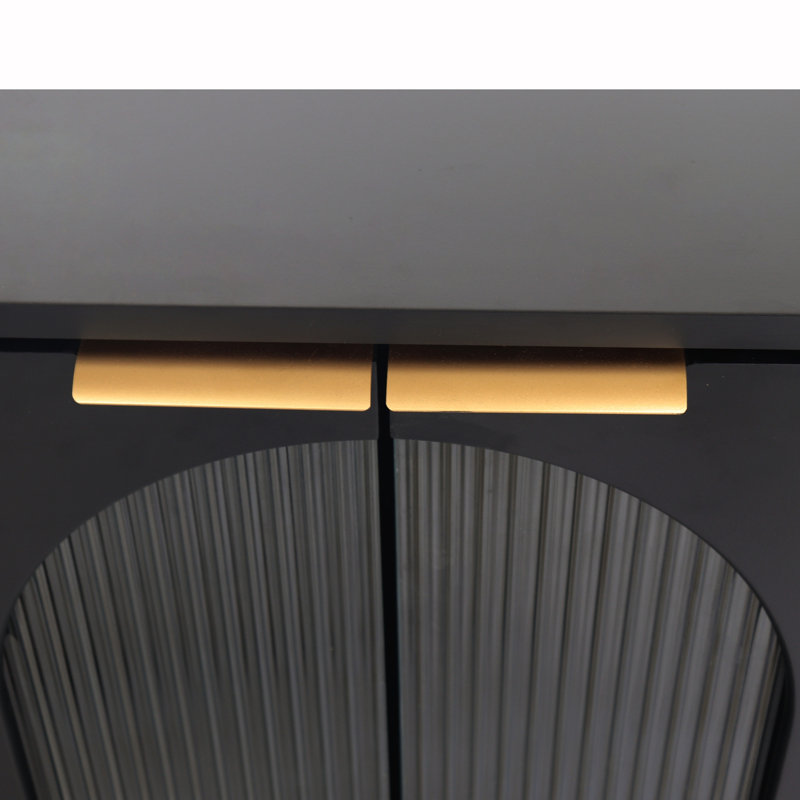Buffet décoratif laqué avec 4 portes en verre Trin, Black 1