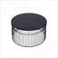 Table basse moderne en métal noir Ensemble de tables de bout peu encombrantes avec verre trempé facile à nettoyer-1841739307