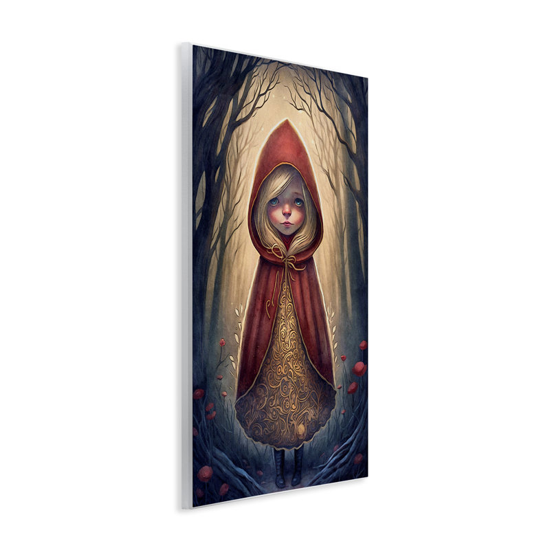 Art mural mystique sur le chaperon rouge par The Dutch Lady, H 15 po x l 10 po