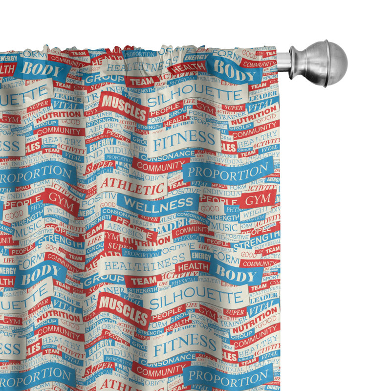 Fitness Semi-Sheer Rod Pocket Curtain Panels, 28" x 63"