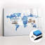 Magnetic Memo Board Whiteboard - 60 x 40 cm - Includes Marker and Magnets - World map watercolor