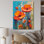 «Blossoming Red Poppes On Teal Sky I», reproduction sur toile