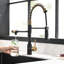 Robinet purificateur d'eau pour évier de cuisine - Robinet rétractable noir et nickel moderne au design contemporain avec finition