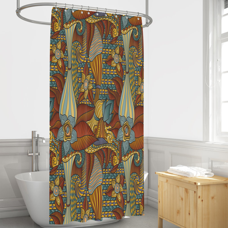 Abstract Shower Curtain, 93" H x 70" W