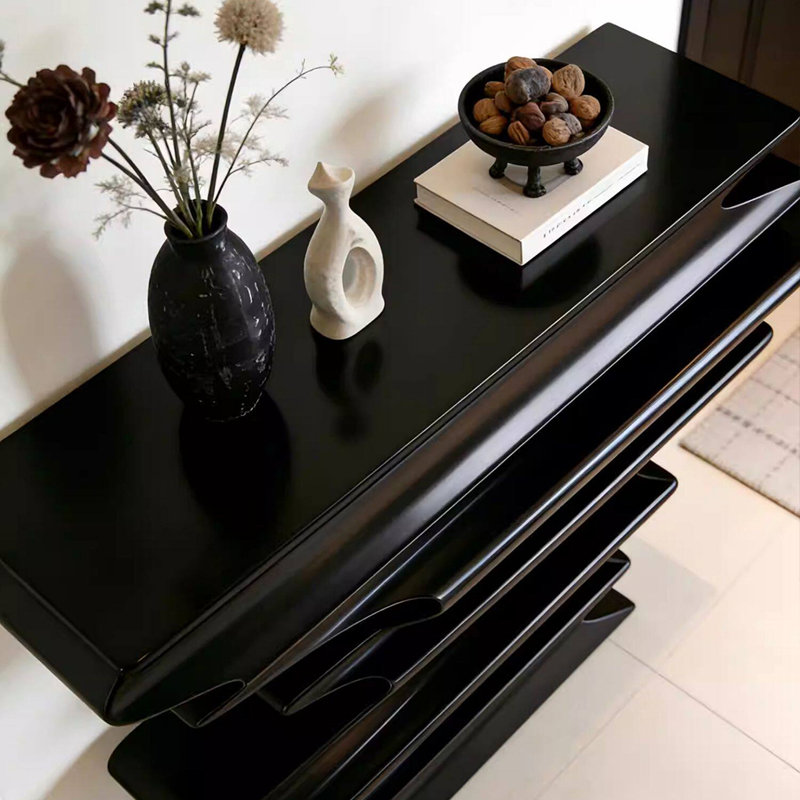 Curved Wave Sculpture Hall Accent Console Table