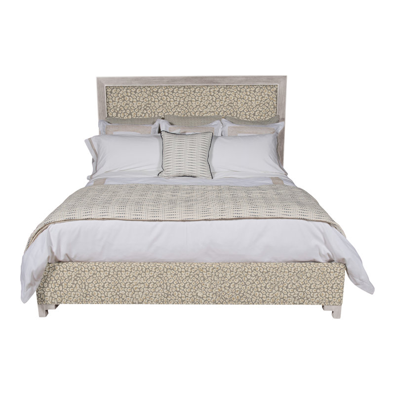 Louise/Lawrence Upholstered Bed, Tuck Graphite, King, Dove Gray
