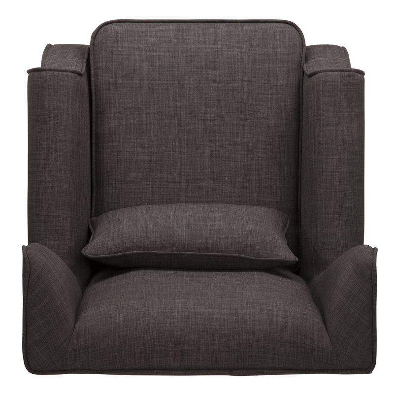 Fauteuil à oreilles l 30,75 po Normandie, Lin gris foncé chiné