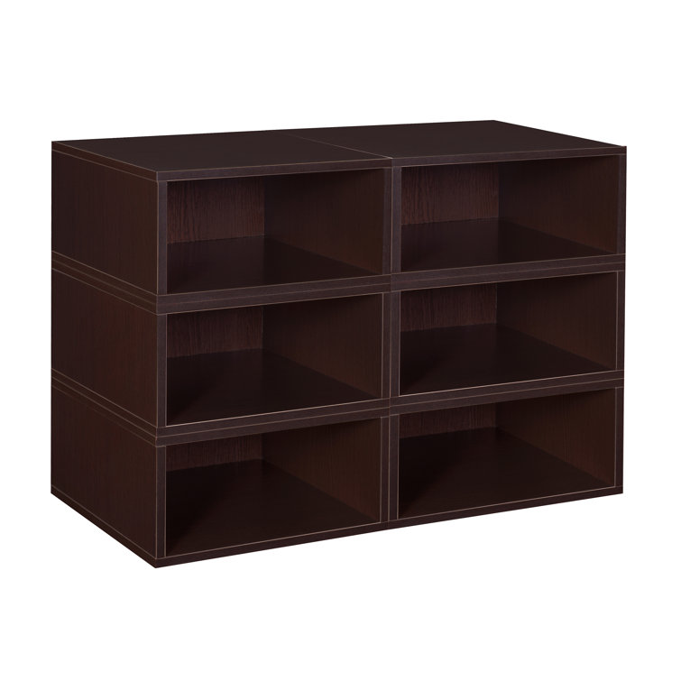 Neldean Storage Organizer Open Bookshelf Set- Half Size Cubes