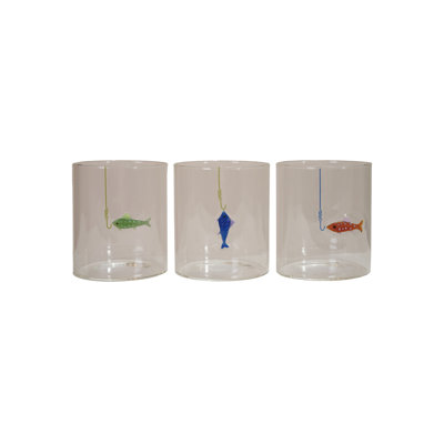 Hand-Blown Drinking Glass With Fish On Hook
