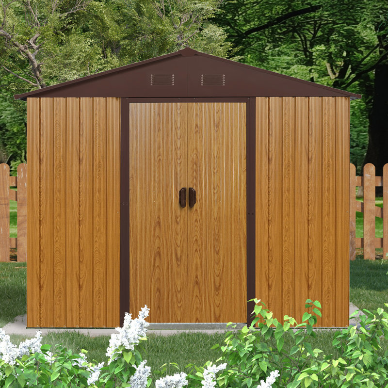 Remise de rangement en métal 8 pi x 4 pi avec porte de sécurité verrouillable - espace pour café 8 pi x 4 pi, Coffee