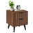 2-Drawer Fluted End Table With Solid Wood Legs, Storage Side Table For Living Room/Bedroom