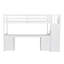 Structure de lit simple de taille mezzanine avec bureau intégré et tiroirs de rangement doubles, cadre de lit
