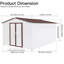 Abri de jardin en métal 10 pi x 12 pi avec rangement blanc et café-124356829-124356833