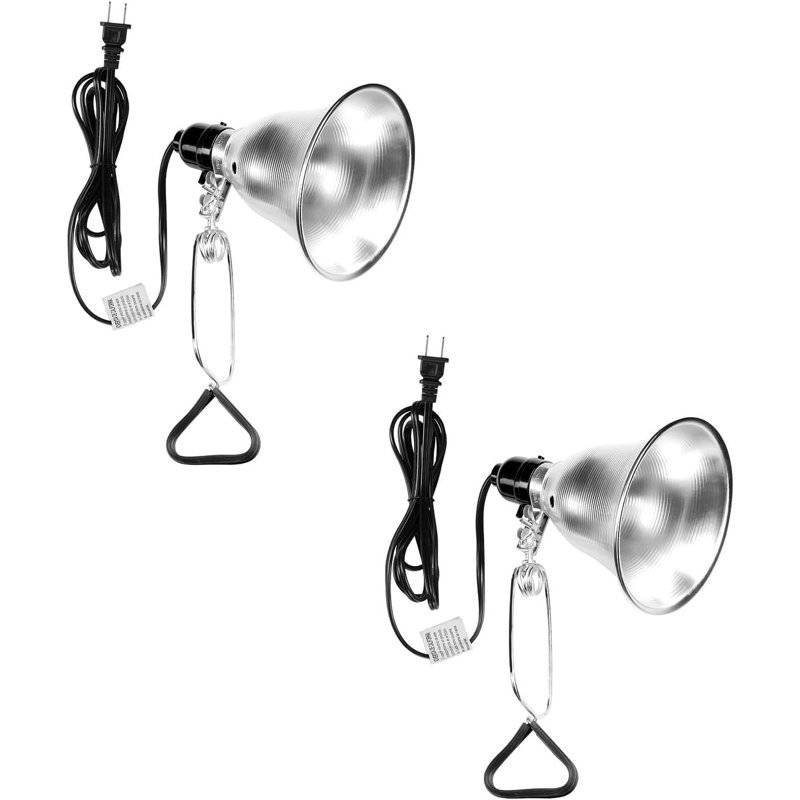 Lampe à pince simple de luxe avec réflecteur en aluminium de 5,5 pouces jusqu'à 60 watts E26 (sans ampoule incluse), cordon de 6 pieds, paquet de 2