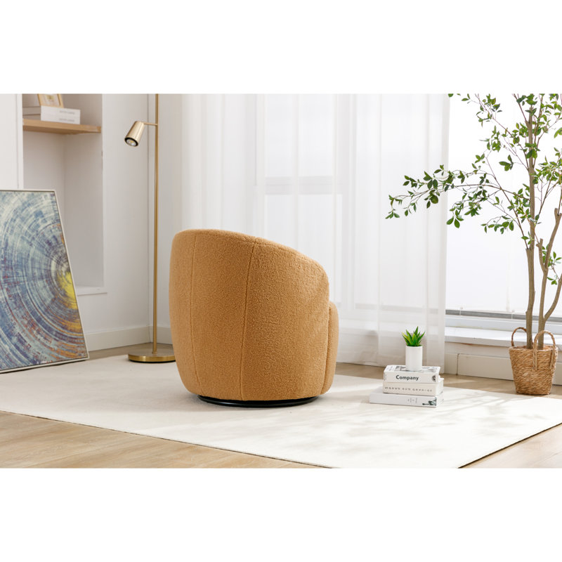 Fauteuil pivotant kaki avec revêtement en tissu doux pour salle à manger et couloir, pivotant à 360°