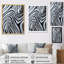 Motif de zèbre noir et blanc IV dynamique encadré sur toile-1026984113-1026984126