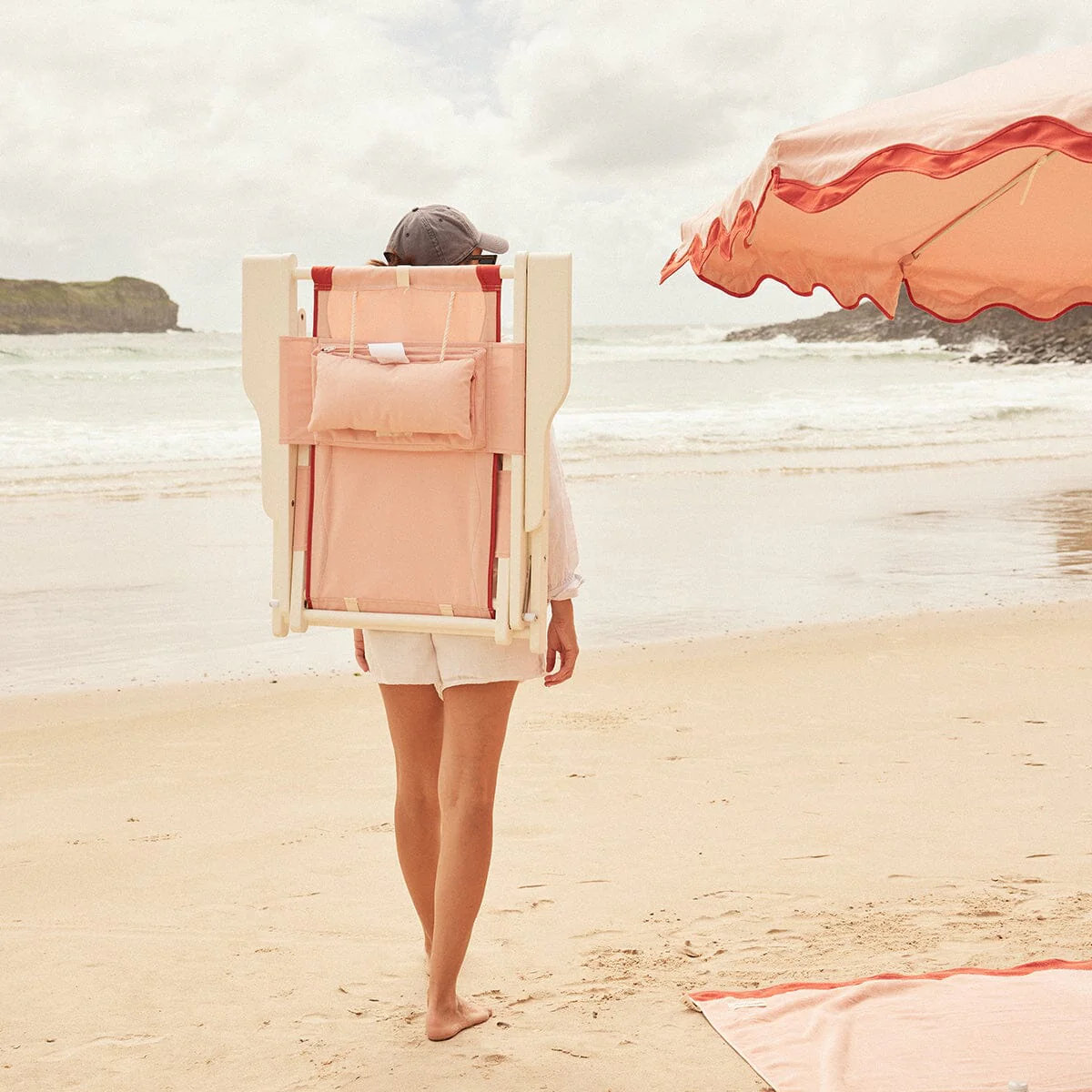 Folding Beach Chair, Pink