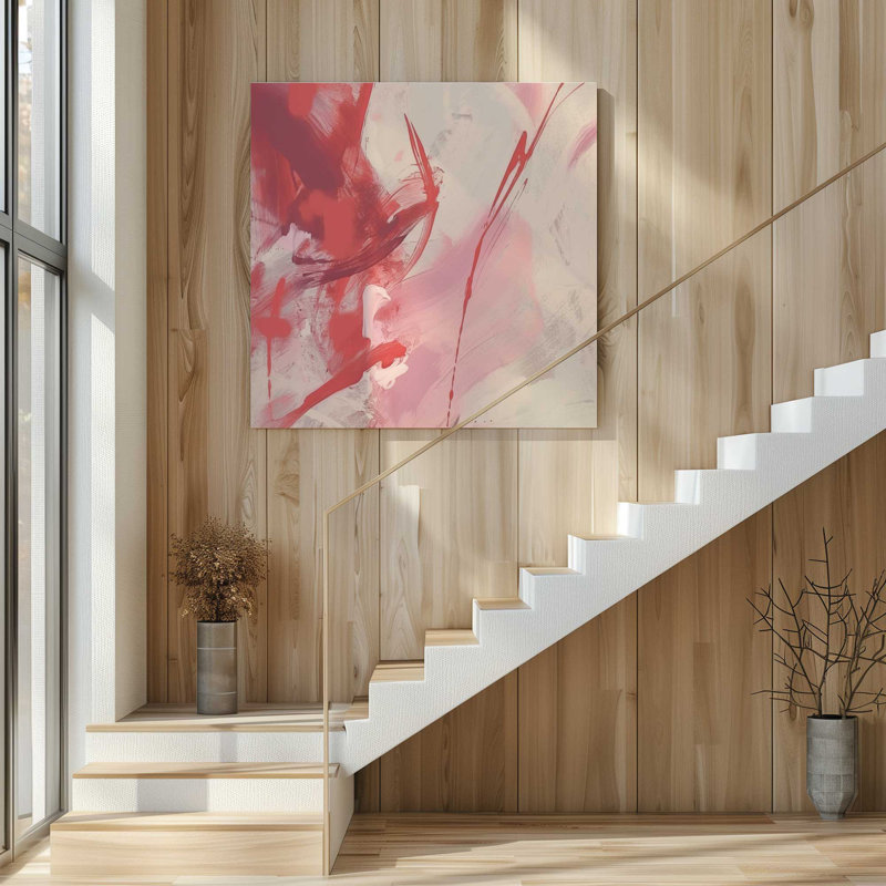 Rosy Rhapsody v1, grande impression sur toile, H 48 po x l 48 po