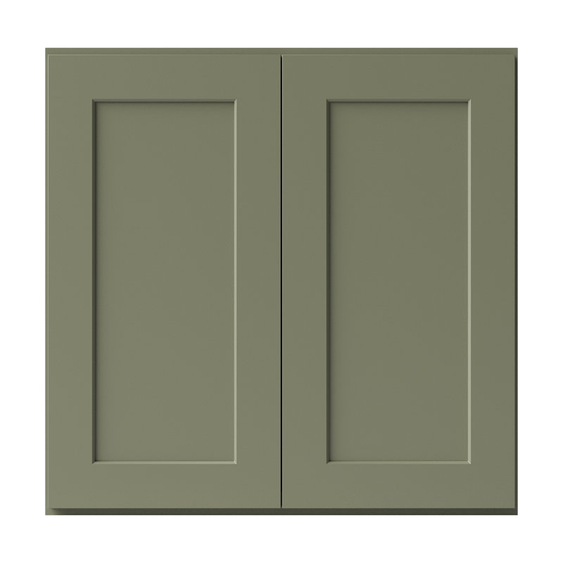 Armoire de cuisine en bois massif prête à assembler, H 30 po x l 30 po x P 12 po, Vert sauge
