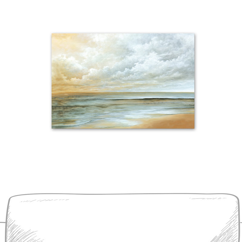 «Long Beach Ocean», reproduction de peinture acrylique sur toile, 16 po x 24 po, Toile tendue