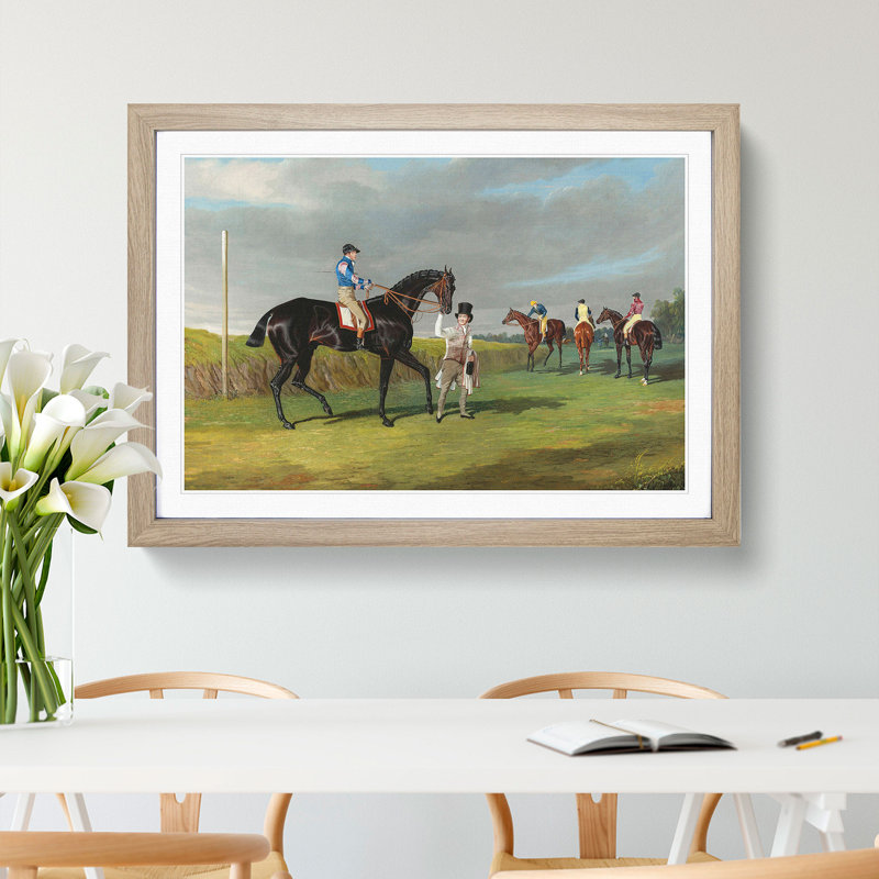 Horse Racing by John Frederick Herring - Picture Frame Painting, Oak Framed, 36cm H x 48cm W x 2cm D