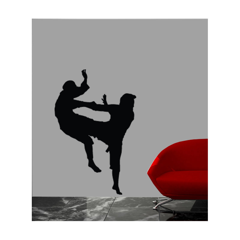 Adhésif décoratif silhouette d'arts martiaux, H 60 po x l 39 po