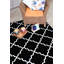 Tapis noir / blanc Ikat-803165220