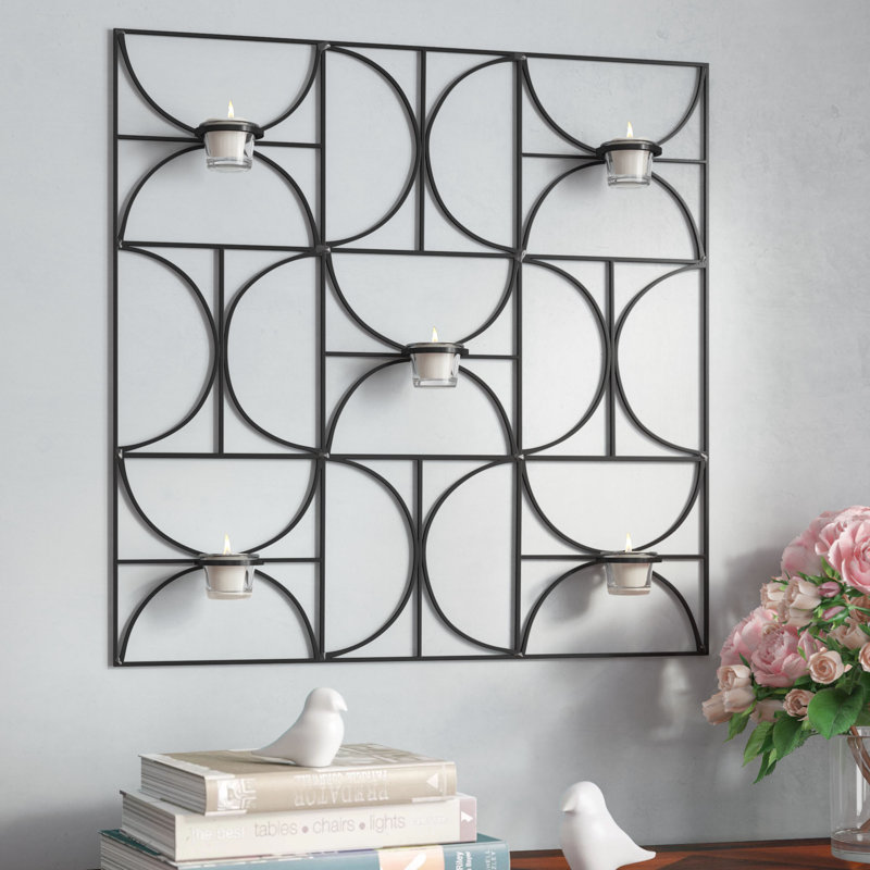 Porte-votives murales 28,3 po Barhill, 5, 28.3"H x 28.3"W x 3.9"D