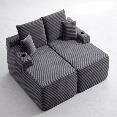 Cloud Sectional Couch, L-Shape Chaise With R-Shape Chaise With Deep Seat And Comfortable 2 Seater Couch For Modern Living Room,
