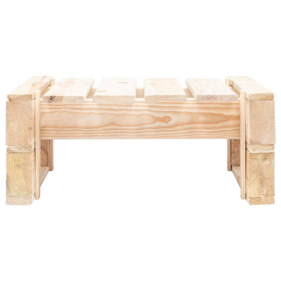 Glendora Solid Wood Solid Wood Pine Outdoor Ottoman