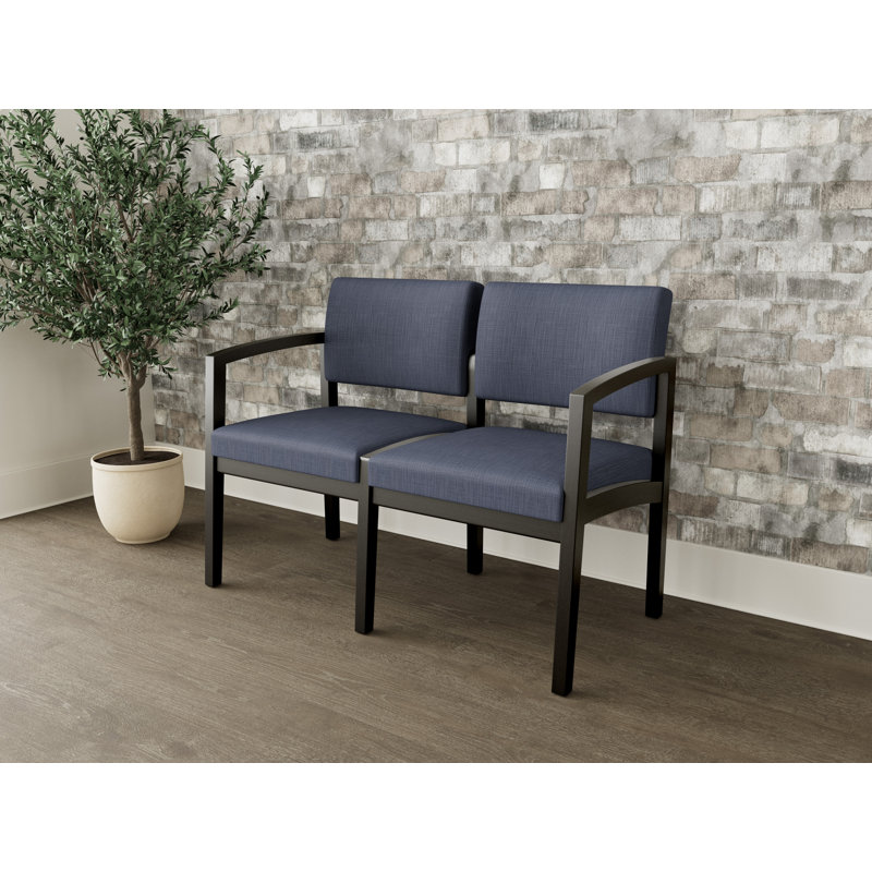 Lenox 2-seater tandem chair, Noir, noir, noir, noir, Plot Line bleu marine
