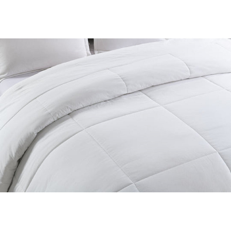 Ensemble d'édredon en coton Messy, Blanc, Édredon simple très grand et 1 taie décorative