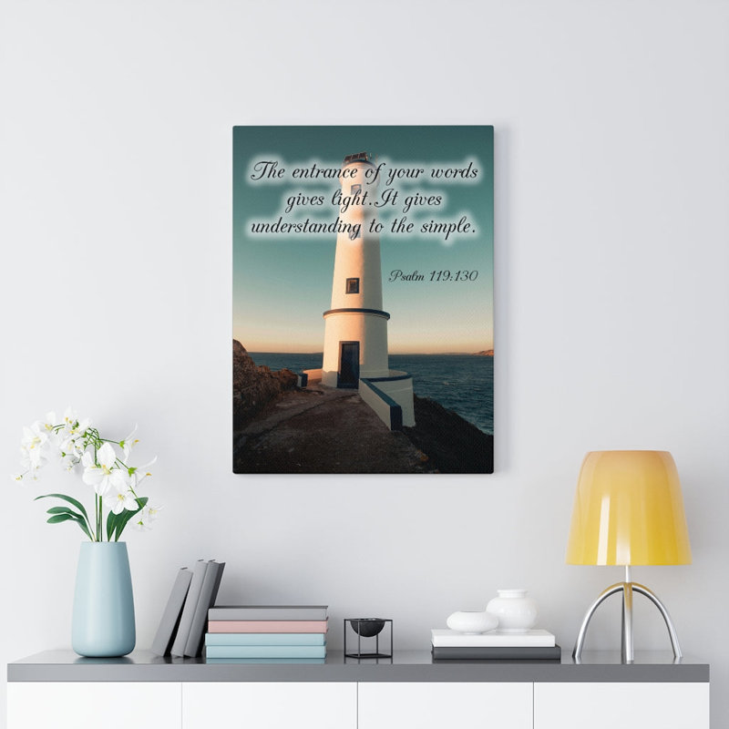Words Gives Light Psalm 119:130 - Wrapped Canvas Print, 61cm H x 46cm W
