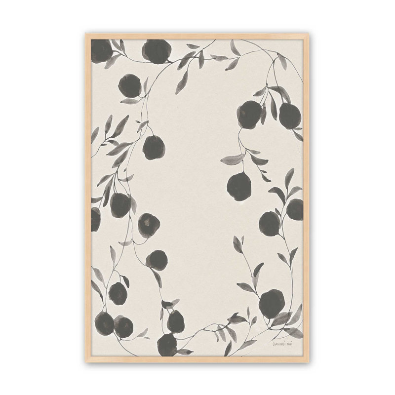 Encre Botanicals I Imprimer, H 25 po x l 19 po, Cadre en érable brut ouvert