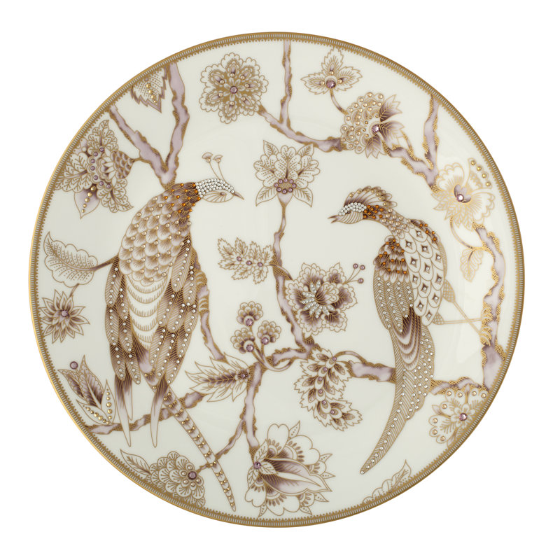 Assiette décorative en porcelaine Pavo, Or